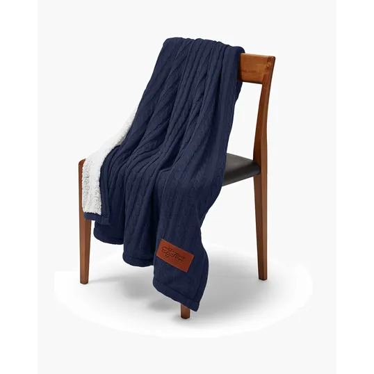 Leeman Cable Knit Sherpa Throw — view 4