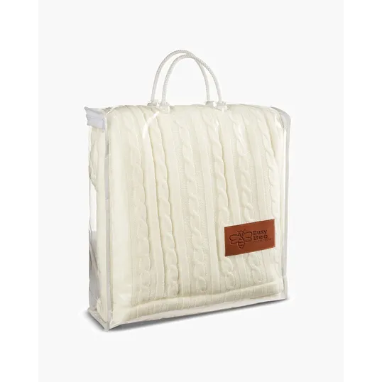 Leeman Cable Knit Sherpa Throw — view 7