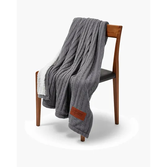 Leeman Cable Knit Sherpa Throw — view 8