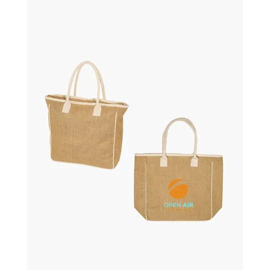 Seville Jute & Canvas Tote Bag — view 14