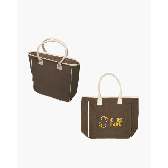 Seville Jute & Canvas Tote Bag — view 12