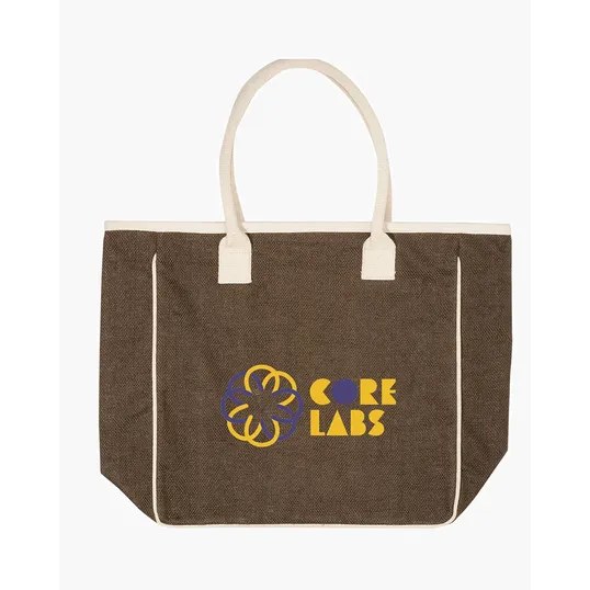 Seville Jute & Canvas Tote Bag — view 7