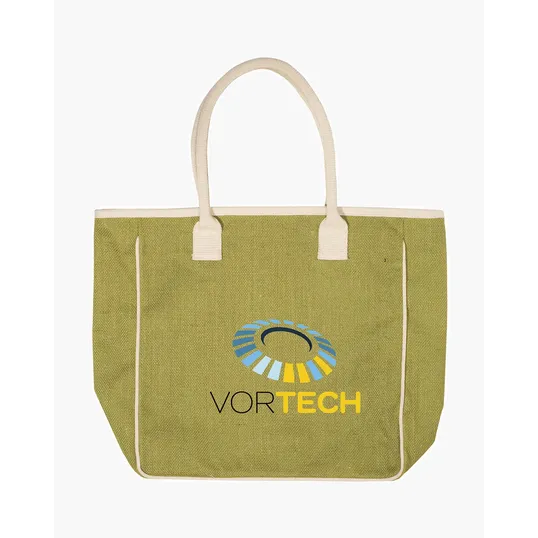Seville Jute & Canvas Tote Bag — view 8