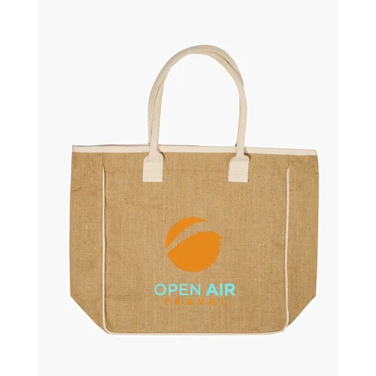 Seville Jute & Canvas Tote Bag — view 9