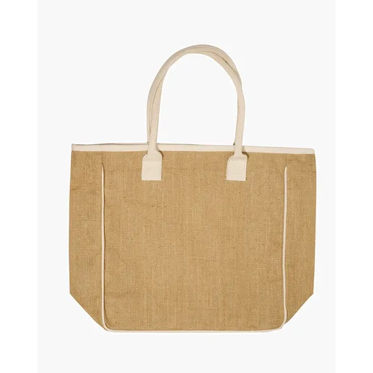 Seville Jute & Canvas Tote Bag — view 4