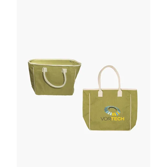 Seville Jute & Canvas Tote Bag — view 13