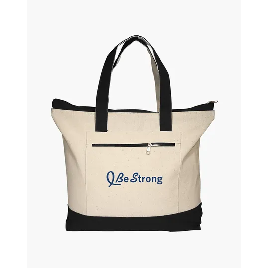 Zippered Cotton Canvas Tote Bag — view 5