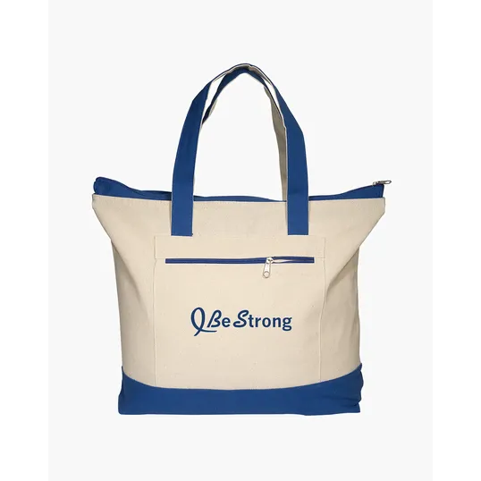 Zippered Cotton Canvas Tote Bag — view 6