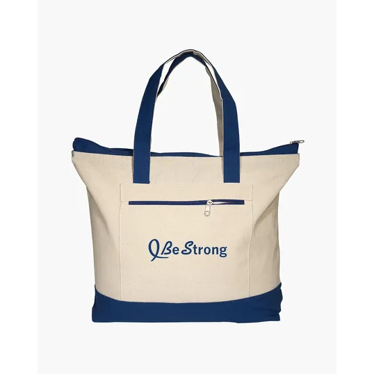 Zippered Cotton Canvas Tote Bag — view 7