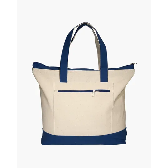 Zippered Cotton Canvas Tote Bag — view 2