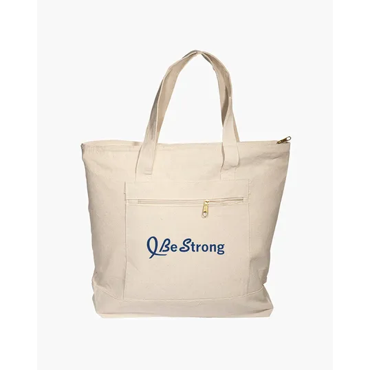 Zippered Cotton Canvas Tote Bag — view 8