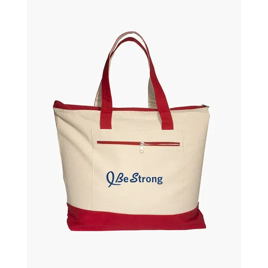Zippered Cotton Canvas Tote Bag — view 9