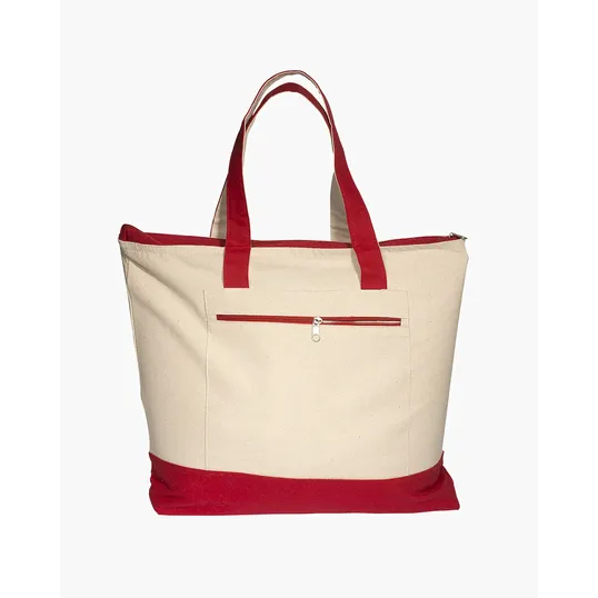 Zippered Cotton Canvas Tote Bag — view 4