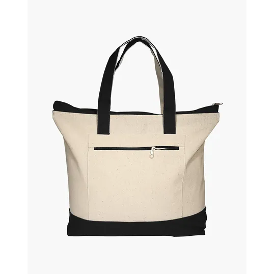 Zippered Cotton Canvas Tote Bag — view 10