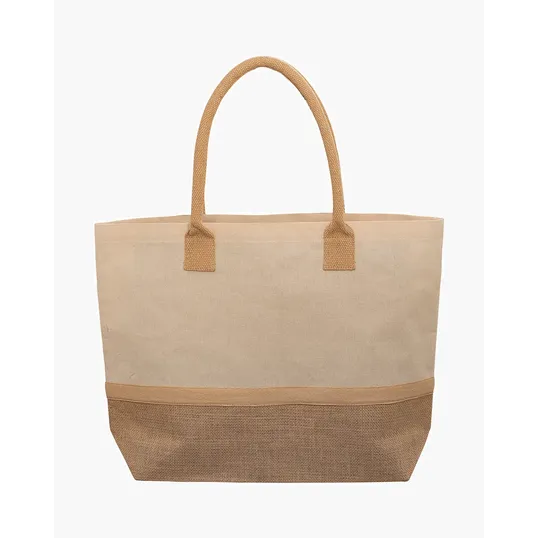 Laminated Jute & Canvas Tote Bag