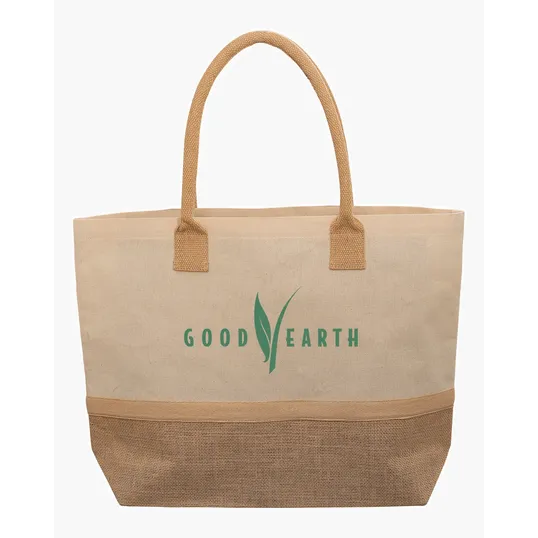 Laminated Jute & Canvas Tote Bag — view 2