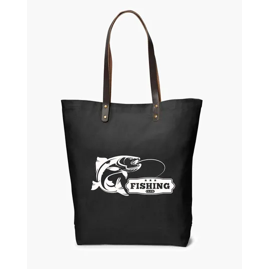 Urban Cotton Tote Bag with Leather Handles — view 4