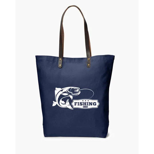 Urban Cotton Tote Bag with Leather Handles — view 5