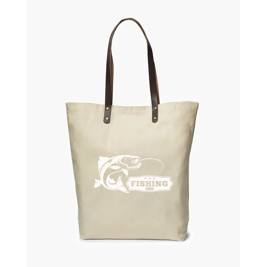 Urban Cotton Tote Bag with Leather Handles — view 6