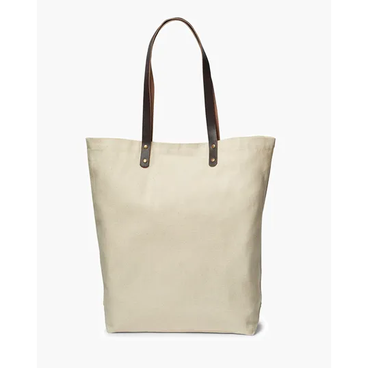 Urban Cotton Tote Bag with Leather Handles — view 3