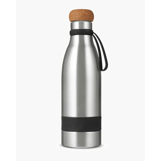 Prime Line. 19 oz. Double Wall Vacuum Insulated Bottle With Cork Lid — view 3