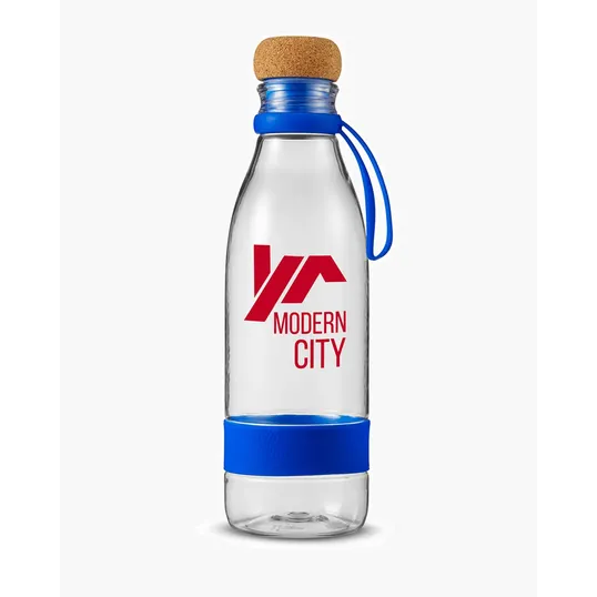 22 oz. Plastic Water Bottle with Cork Lid — view 5
