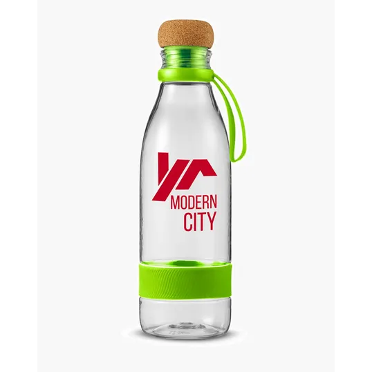 22 oz. Plastic Water Bottle with Cork Lid — view 6