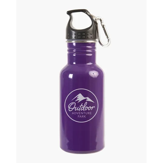 17 oz. Stainless Steel Adventure Water Bottle With Carabiner — view 3