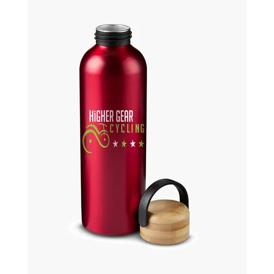 Aluminum Water Bottle with Bamboo Lid — view 12