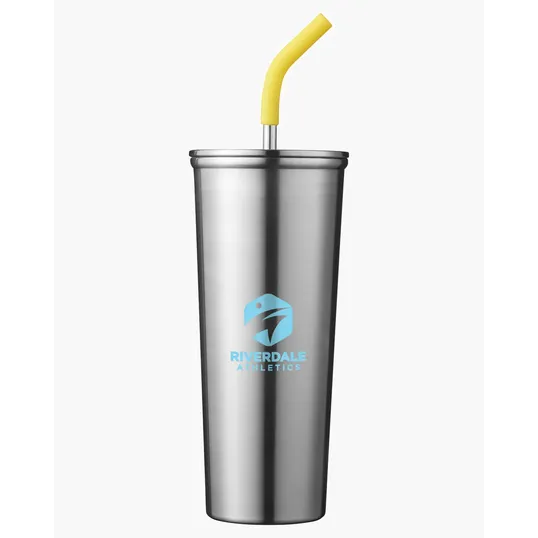 23 oz. Vacuum Insulated Stainless Steel Tumbler With Straw — view 5