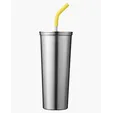 23 oz. Vacuum Insulated Stainless Steel Tumbler With Straw — view 2