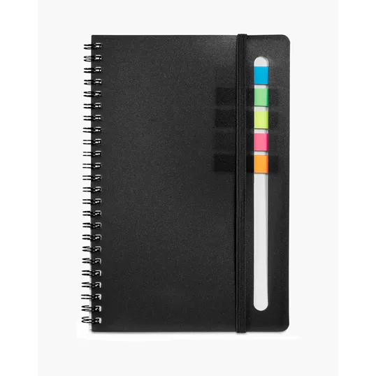Spiral Notebook With Sticky Flags, 6.25" x 8.5"