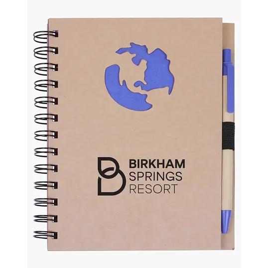 Globe Die Cut Spiral Notebook & Pen, 5.875" x 7" — view 3