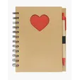 Paper Notebook with Die Cut Heart Shape