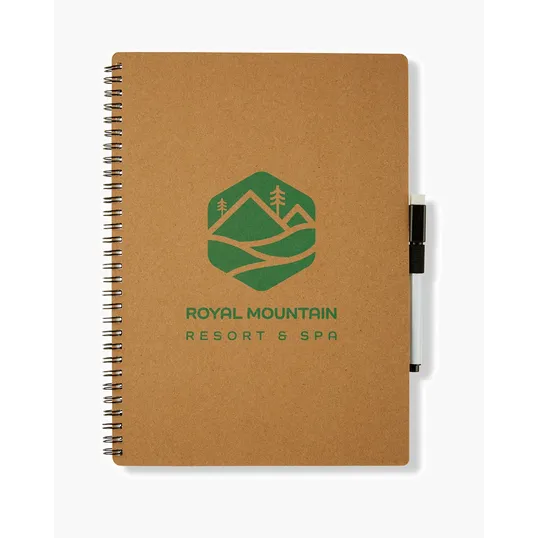 Dry Erase Spiral-Bound Notebook with Marker, 7.75" x 10.5" — view 2