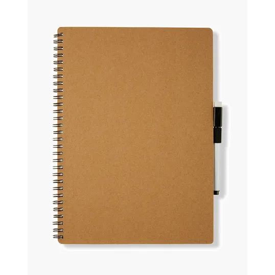 Dry Erase Spiral-Bound Notebook with Marker, 7.75" x 10.5"