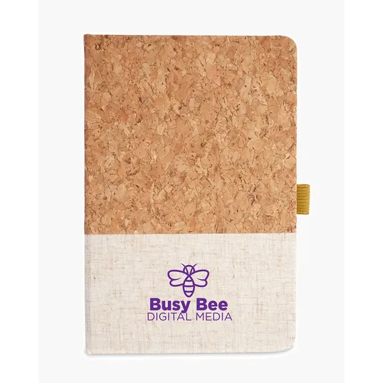 Cork and Heathered Fabric Hardcover Journal 5.5" x 8.25" — view 2