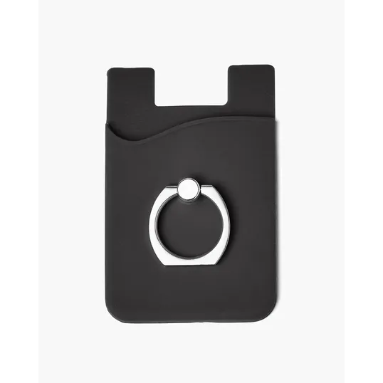 Silicone Card Holder with Metal Ring Phone Stand