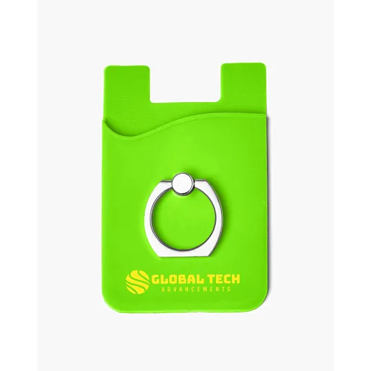 Silicone Card Holder with Metal Ring Phone Stand — view 11