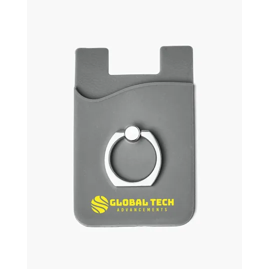 Silicone Card Holder with Metal Ring Phone Stand — view 12