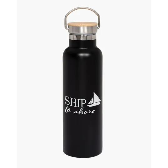 20 oz. Vacuum Insulated Water Bottle With Bamboo Lid — view 5