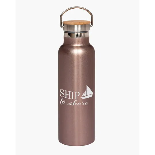 20 oz. Vacuum Insulated Water Bottle With Bamboo Lid — view 6