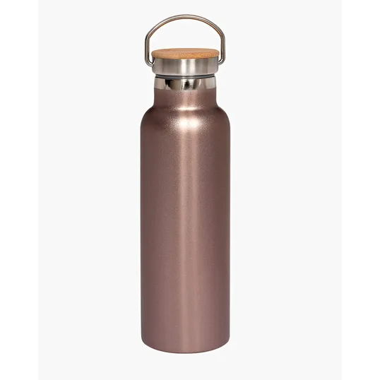 20 oz. Vacuum Insulated Water Bottle With Bamboo Lid — view 3