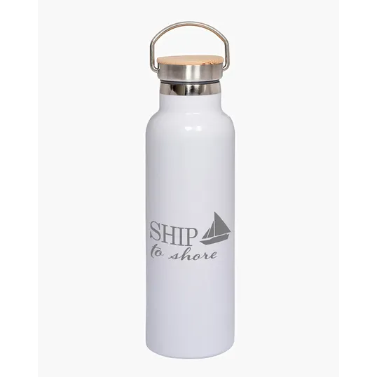 20 oz. Vacuum Insulated Water Bottle With Bamboo Lid — view 7