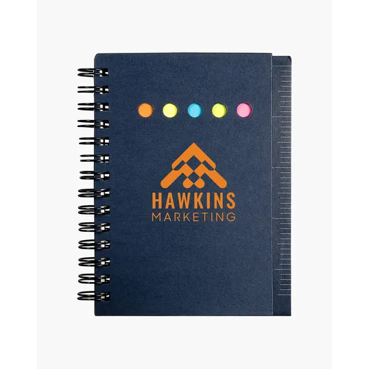 Mini Spiral-Bound Sticky Note Book with Ruler — view 5