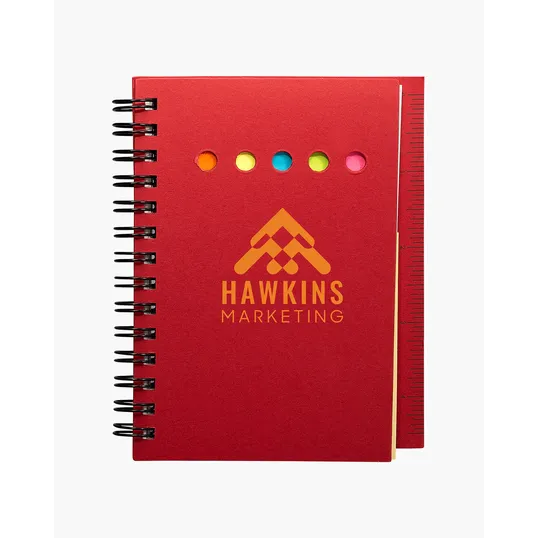 Mini Spiral-Bound Sticky Note Book with Ruler — view 7