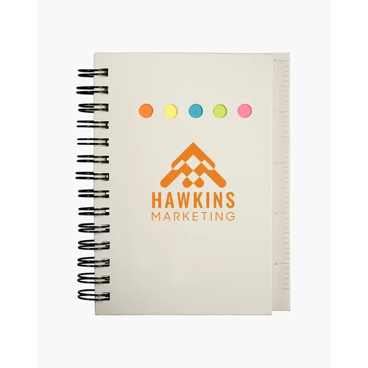 Mini Spiral-Bound Sticky Note Book with Ruler — view 8