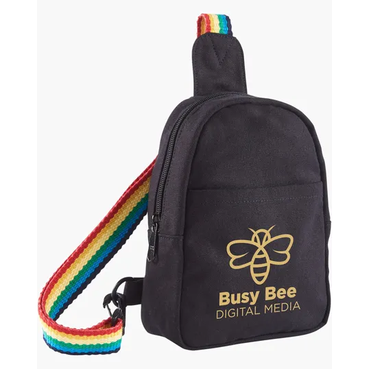 Rainbow Pride Recycled Cotton Crossbody Bag — view 3