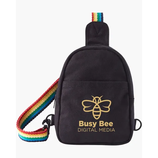 Rainbow Pride Recycled Cotton Crossbody Bag — view 4
