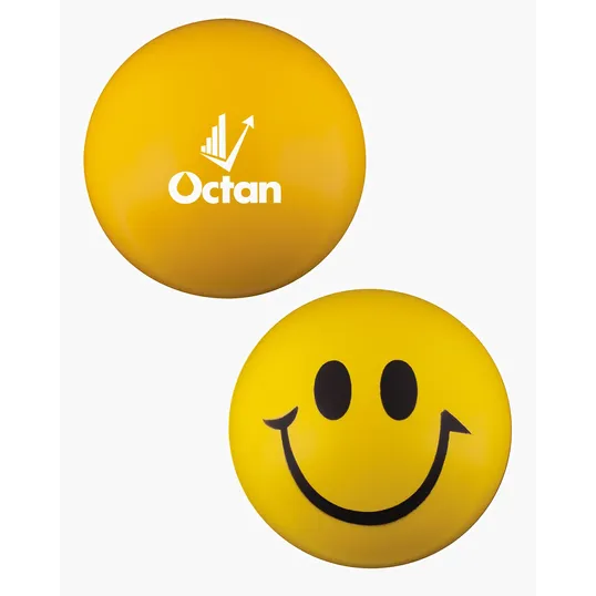 Round Smiley Face Stress Ball — view 3